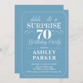 Verrassing 70ste verjaardagsfeestje - lichtblauw w kaart (Voorkant / Achterkant)