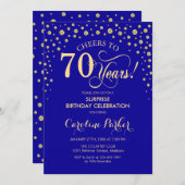 Verrassing 70ste verjaardagsfeestje - Royal Blue G Kaart (Voorkant / Achterkant)