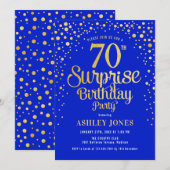 Verrassing 70ste verjaardagsfeestje - Royal Blue & Kaart (Voorkant / Achterkant)