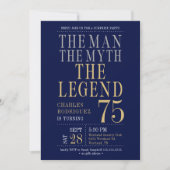 Verrassing 75e verjaardag Het Man The Myth The Leg Kaart (Voorkant)