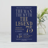 Verrassing 75e verjaardag Het Man The Myth The Leg Kaart (Staand voorkant)