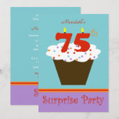 Verrassing 75e verjaardag Party uitnodiging (Voorkant / Achterkant)