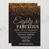 Verrassing 80e verjaardag 80 en fantastisch goud kaart (Voorkant / Achterkant)