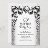 Verrassing 80e verjaardag Black White Balloons Par Kaart (Voorkant)