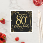 Verrassing 80e Verjaardagsfeestje Zwart & Goud Gli Servet (Insitu)