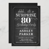 Verrassing 80ste verjaardag - Chalkboard Zwart Wit Kaart (Voorkant / Achterkant)