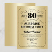 Verrassing 80ste verjaardag - Goud Zwart Kaart (Voorkant / Achterkant)