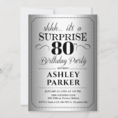 Verrassing 80ste Verjaardagsfeest - Zilver Kaart (Voorkant)