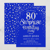 Verrassing 80ste Verjaardagsfeest - Zilver & Konin Kaart (Voorkant / Achterkant)