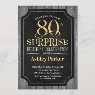 Verrassing 80ste verjaardagsfeestje - Chalkboard G Kaart
