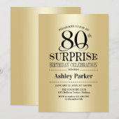 Verrassing 80ste verjaardagsfeestje - Goud Kaart (Voorkant / Achterkant)