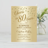 Verrassing 80ste verjaardagsfeestje - Goud Kaart (Staand voorkant)