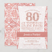 Verrassing 80ste verjaardagsfeestje - Roos Gold Wh Kaart (Voorkant / Achterkant)
