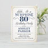 Verrassing 80ste verjaardagsfeestje - Witte Marine Kaart (Staand voorkant)