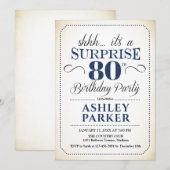 Verrassing 80ste verjaardagsfeestje - Witte Marine Kaart (Voorkant / Achterkant)