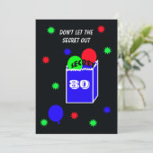 Verrassing 80ste Verjaardagsfeestuitnodiging SECRE Kaart (Staand voorkant)