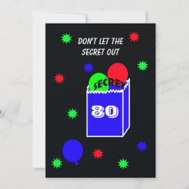 Verrassing 80ste Verjaardagsfeestuitnodiging SECRE Kaart