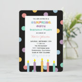 Verrassing 85e Verjaardagsfeest met Vijf Kaarsen Kaart (Staand voorkant)