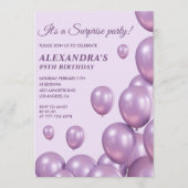 Verrassing 89ste verjaardag uitnodigingen Paarse b (Voorkant)