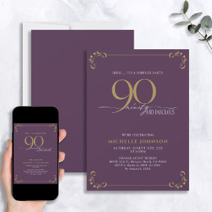 Verrassing 90 & Fabelachtige Paarse & Gouden Verja Kaart