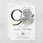 Verrassing 90e verjaardag gouden foto uitnodiging (Voorkant)