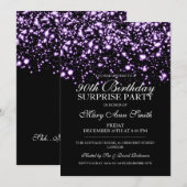 Verrassing 90e verjaardagsfeest Paarse Midnight Gl Kaart (Voorkant / Achterkant)