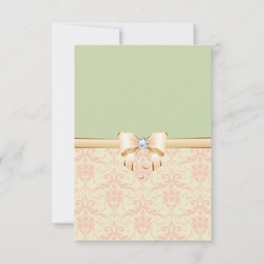 Verrassing 90ste verjaardag | Damask Diamond Bow Kaart (Achterkant)