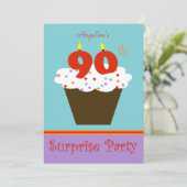 Verrassing 90ste verjaardag Party uitnodiging (Staand voorkant)