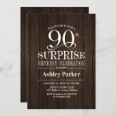 Verrassing 90ste Verjaardagsfeest - Hout Kaart (Voorkant / Achterkant)