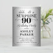 Verrassing 90ste Verjaardagsfeest - Zilver Kaart (Staand voorkant)