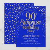 Verrassing 90ste verjaardagsfeestje - Royal Blue & Kaart (Voorkant / Achterkant)