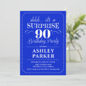 Verrassing 90ste verjaardagsfeestje - Royal Blue W Kaart (Staand voorkant)