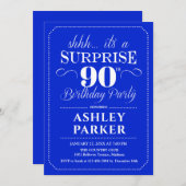 Verrassing 90ste verjaardagsfeestje - Royal Blue W Kaart (Voorkant / Achterkant)