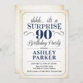 Verrassing 90ste verjaardagsfeestje - Witte Marine Kaart (Voorkant / Achterkant)