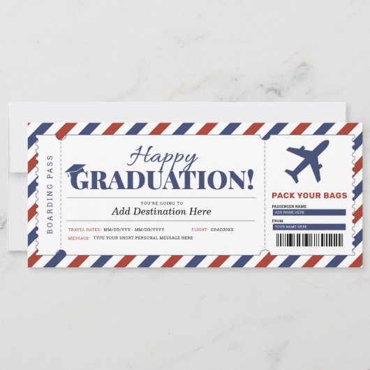 Verrassing Afstudeerboardingpas Cadeauticket Kaart (Voorkant)