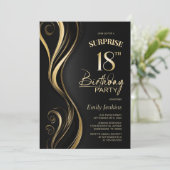 Verrassing Black Gold 18e verjaardagsfeest Kaart (Staand voorkant)