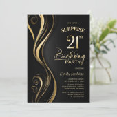 Verrassing Black Gold 21e verjaardagsfeest Kaart (Staand voorkant)