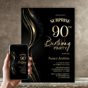 Verrassing Black Gold 90e verjaardagsfeest Kaart