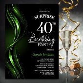 Verrassing Black Green 40e verjaardagsfeest Kaart