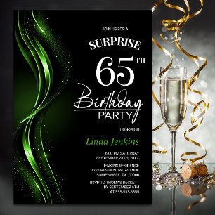 Verrassing Black Green 65e verjaardagsfeest Kaart