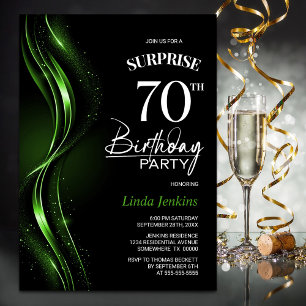 Verrassing Black Green 70ste verjaardagsfeest Kaart