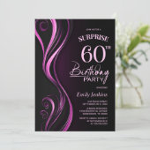 Verrassing Black Pink 60e verjaardagsfeestje Kaart (Staand voorkant)