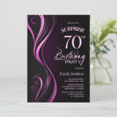 Verrassing Black Pink 70e verjaardagsfeestje Kaart (Staand voorkant)