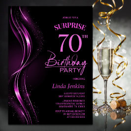 Verrassing Black Pink 70e verjaardagsfeestje Kaart