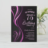 Verrassing Black Pink 75e verjaardag Kaart (Staand voorkant)