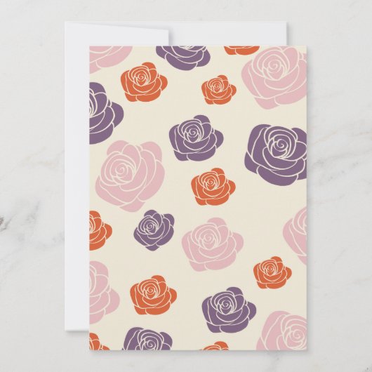 Verrassing Bloemen 80e verjaardag Uitnodiging Roze (Achterkant)