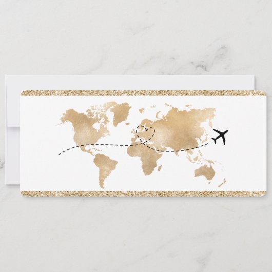 Verrassing Boarding Pass Ticket bestemming Portuga Kaart (Achterkant)