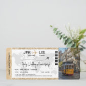 Verrassing Boarding Pass Ticket bestemming Portuga Kaart (Staand voorkant)