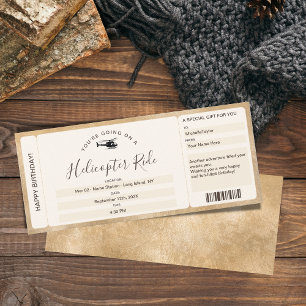 Verrassing Boarding Pass Ticket Helikopterrit Kaart