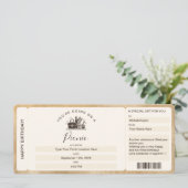 Verrassing Boarding Ticket Picnic Verjaardagsbon Kaart (Staand voorkant)